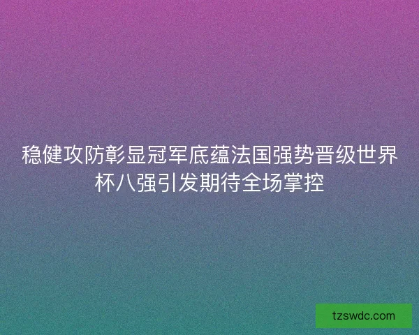 稳健攻防彰显冠军底蕴法国强势晋级世界杯八强引发期待全场掌控